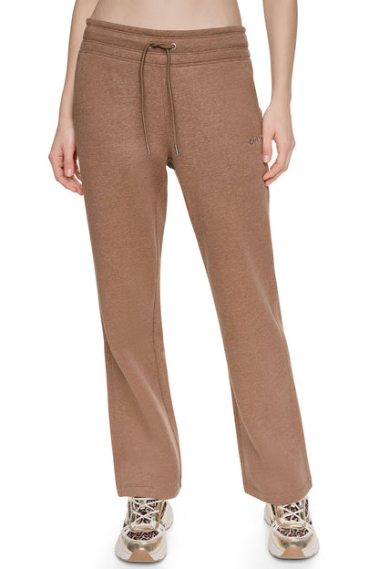 HIGH-RISE METALLIC BUBBLE STRAIGHT LEG PANT Caramel Heather | DKNY