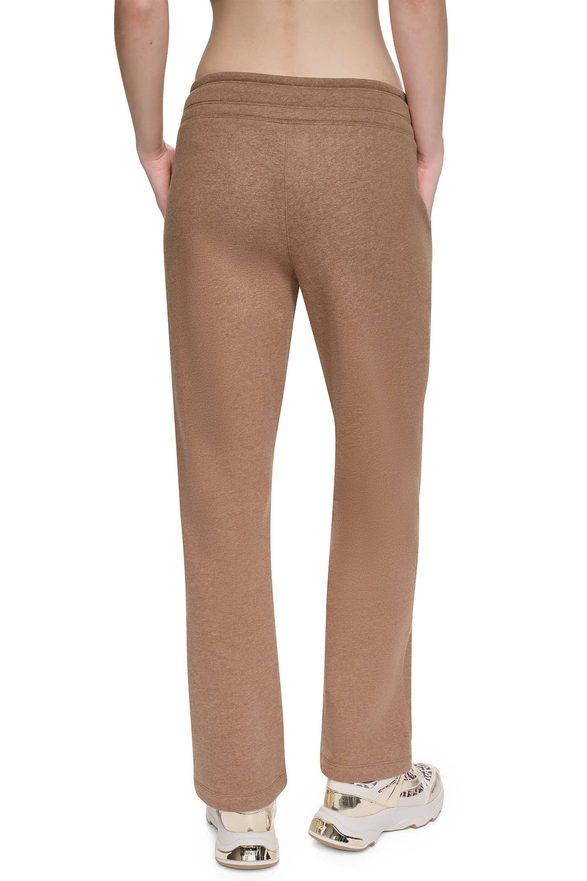 HIGH-RISE METALLIC BUBBLE STRAIGHT LEG PANT Caramel Heather | DKNY
