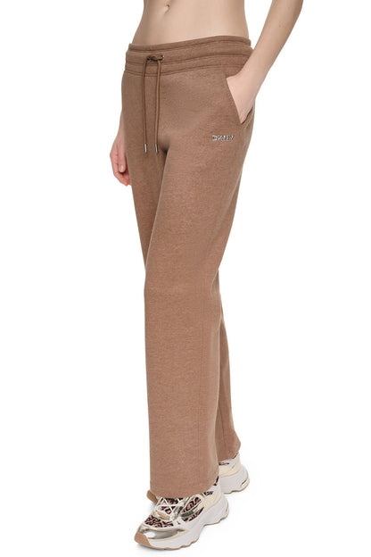 HIGH-RISE METALLIC BUBBLE STRAIGHT LEG PANT Caramel Heather | DKNY