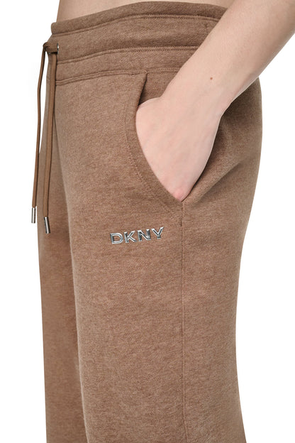 HIGH-RISE METALLIC BUBBLE STRAIGHT LEG PANT Caramel Heather | DKNY