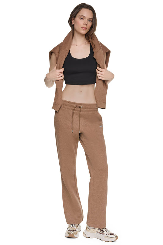 METALLIC BUBBLE HIGH-RISE STRAIGHT LEG PANT Black | DKNY