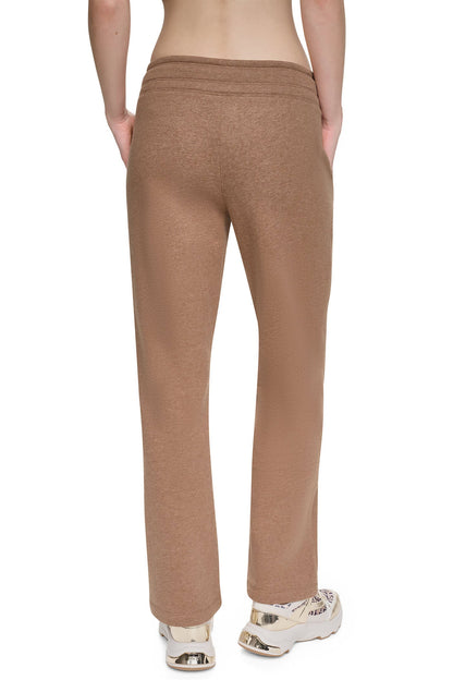 METALLIC BUBBLE HIGH-RISE STRAIGHT LEG PANT Black | DKNY