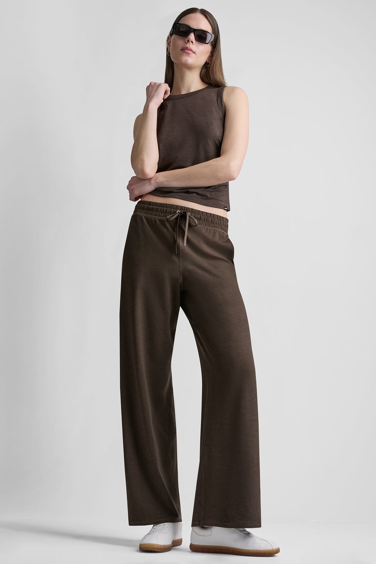 SPACEDYE TANK WITH RUCHING Espresso Spacedye | DKNY