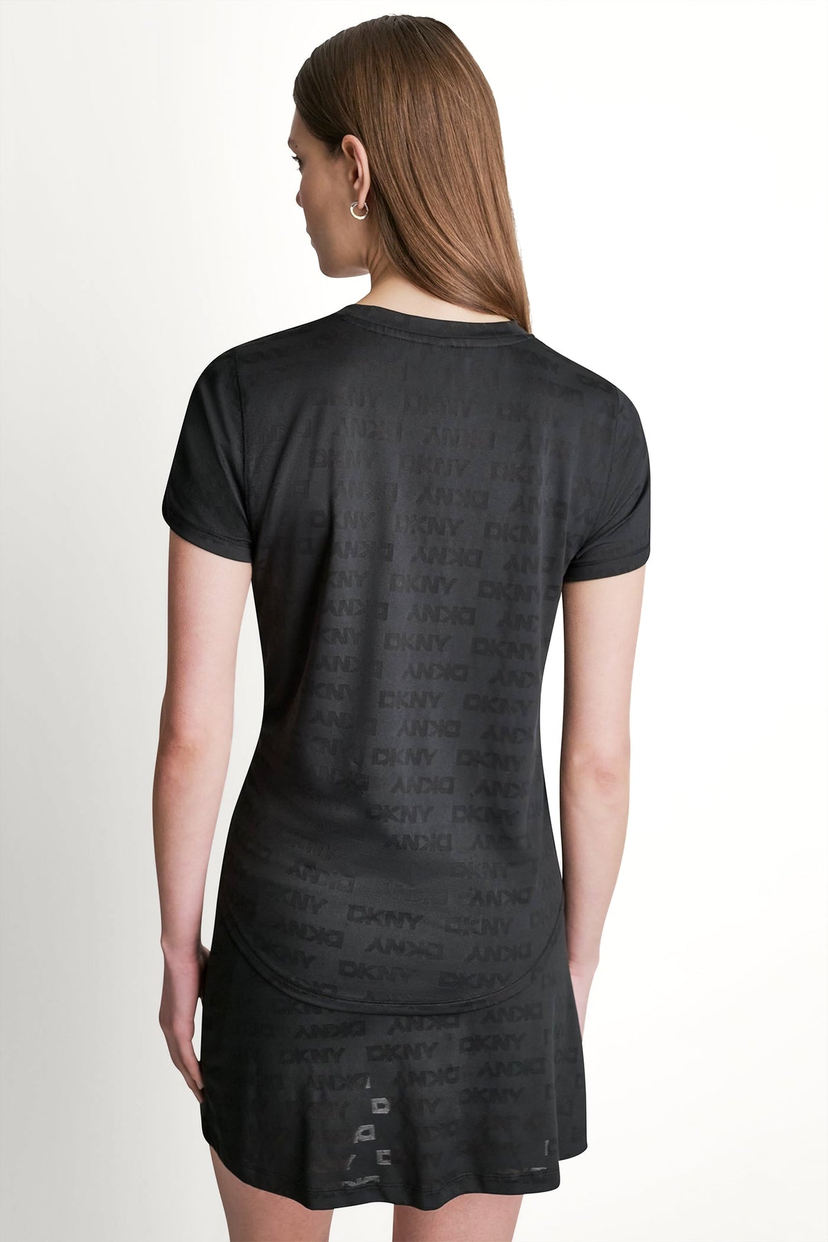 LOGO JACQUARD CREW NECK TEE White | DKNY