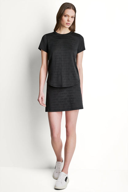 LOGO JACQUARD CREW NECK TEE White | DKNY