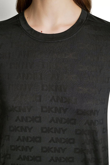LOGO JACQUARD CREW NECK TEE White | DKNY