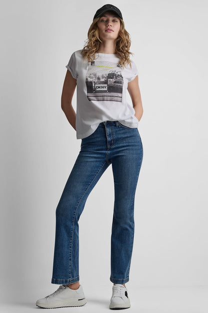 DKNY PHOTOREAL LOGO CREW NECK TEE White/Black Combo | DKNY
