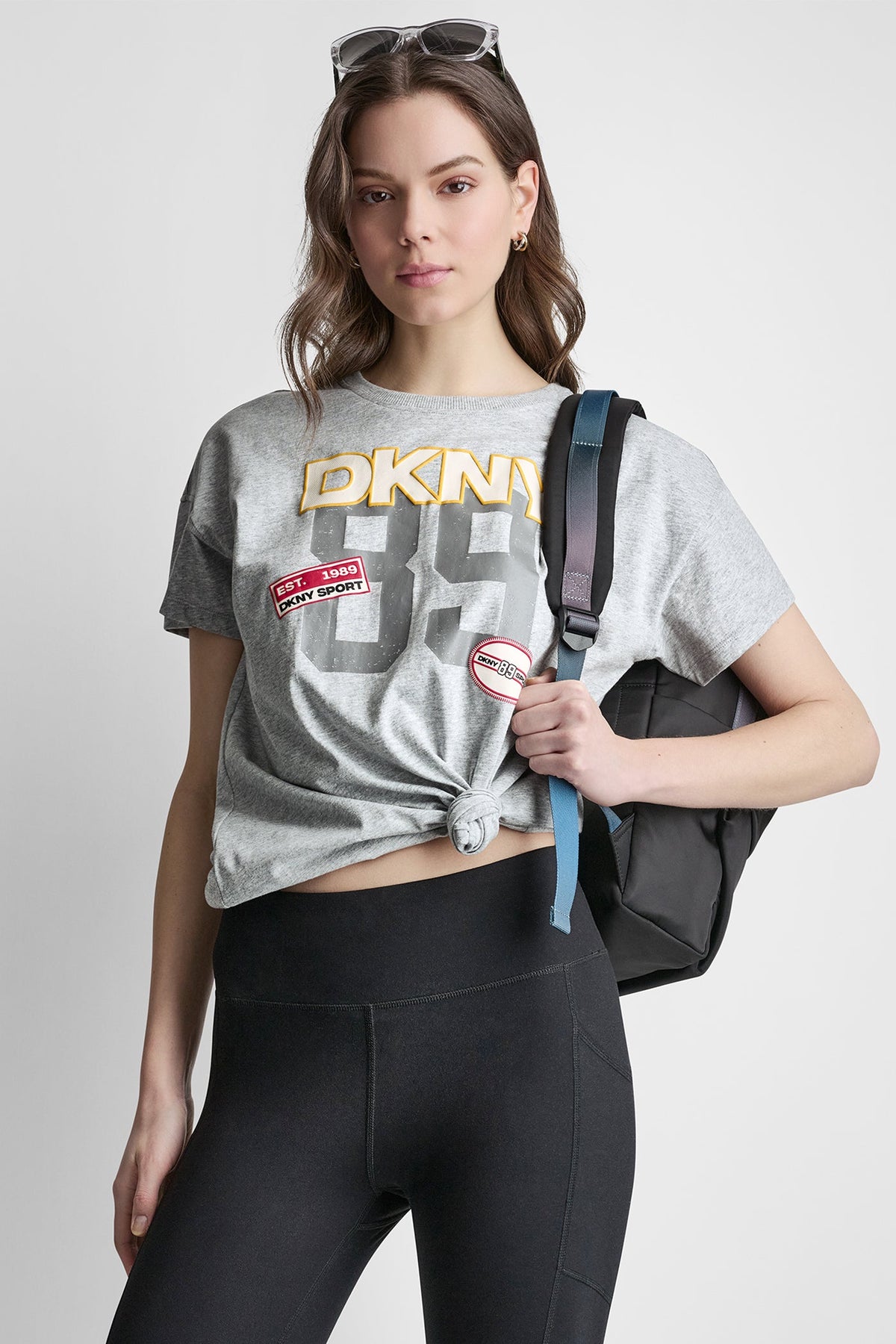 CAMPUS PATCH DROP SHOULDER TEE Black | DKNY
