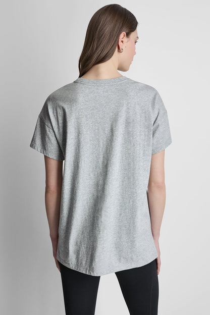 CAMPUS PATCH DROP SHOULDER TEE Black | DKNY