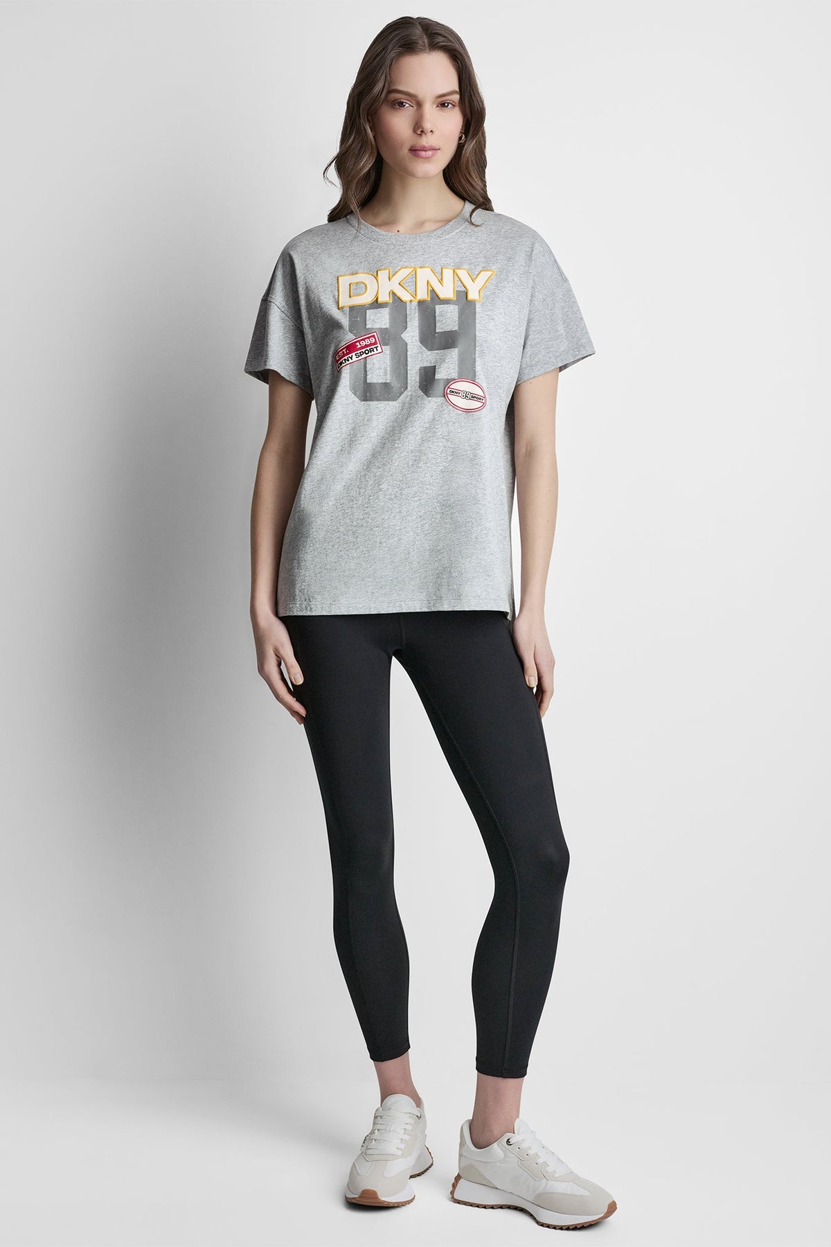 CAMPUS PATCH DROP SHOULDER TEE Black | DKNY