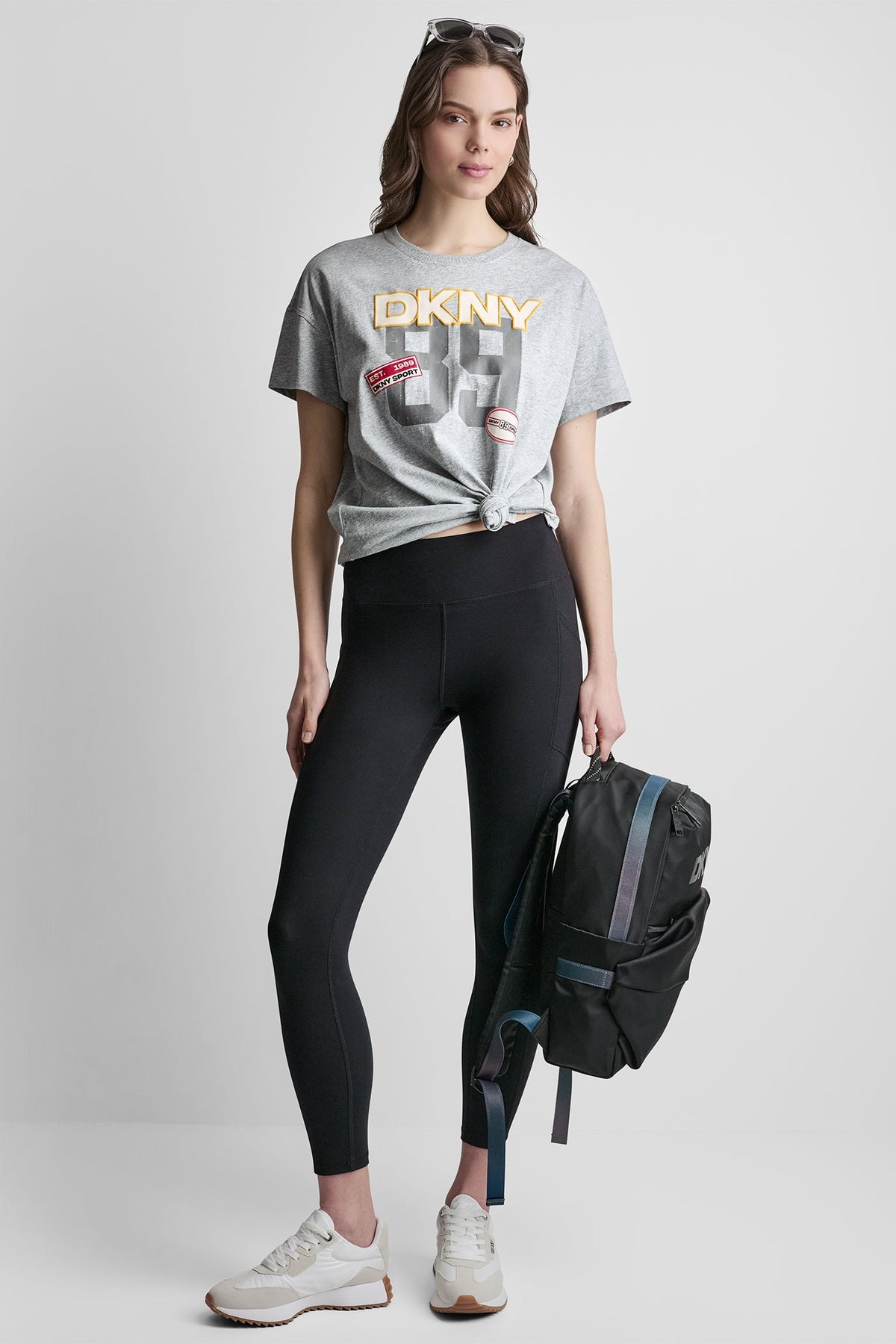 CAMPUS PATCH DROP SHOULDER TEE Black | DKNY