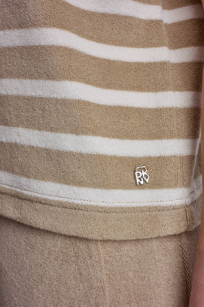 TOWELLING TERRY CREW NECK TEE Travertine/Eggnog | DKNY