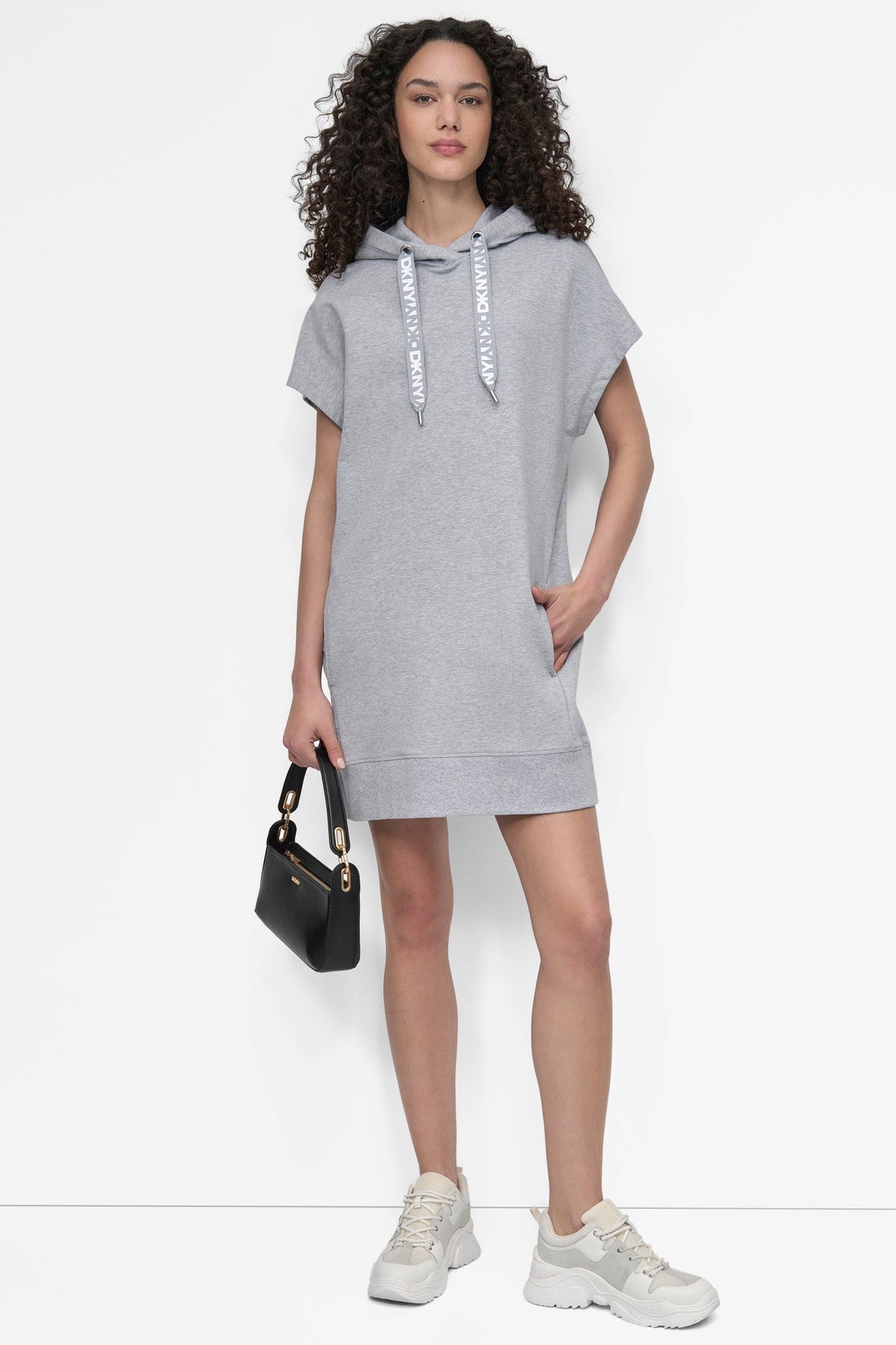 TWO-TONE LOGO DRAWCORD SNEAKER DRESS Punch | DKNY