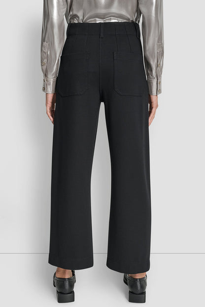 CROPPED HIGH-RISE WIDE-LEG PANT Black | DKNY