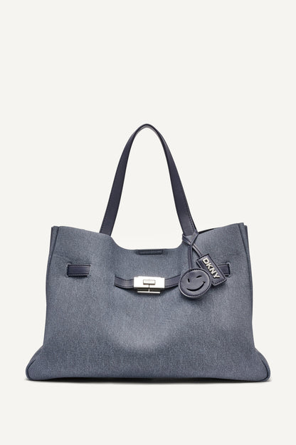 BRYAR DENIM LARGE SATCHEL Denim | DKNY