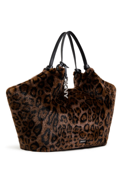 PAULA LARGE FAUX FUR TOTE Leopard | DKNY