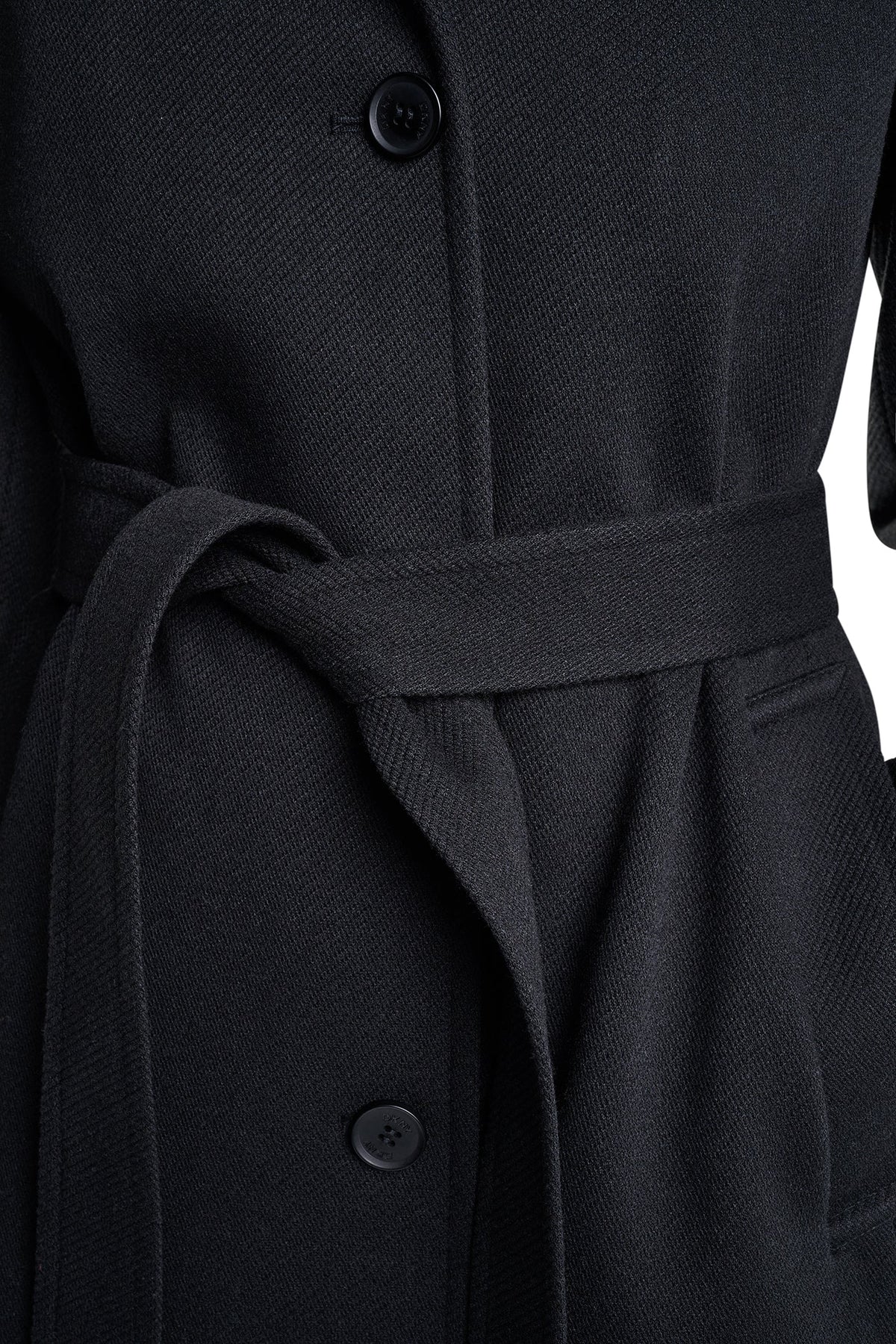 TWILL COAT WITH FUR COLLAR Black | DKNY