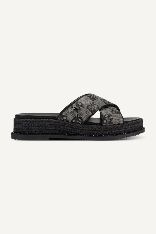 BERRIS X BAND WEDGE ESPADRILLE Black | DKNY
