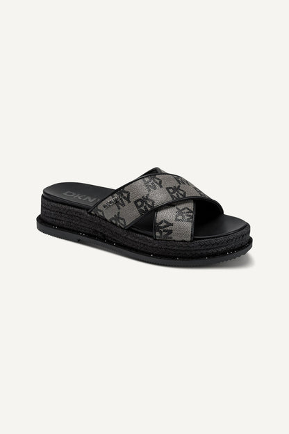 BERRIS X BAND WEDGE ESPADRILLE Black | DKNY
