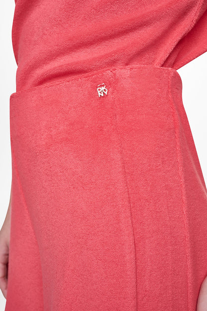 TOWELLING TERRY HIGH RISE WIDE LEG PANT Punch | DKNY