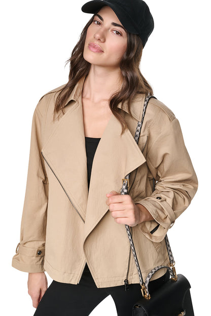 MORNINGSIDE BIKER JACKET Travertine | DKNY