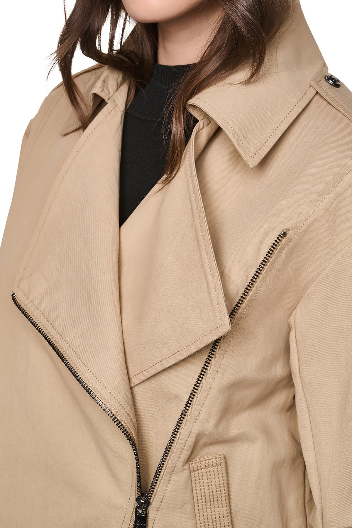 MORNINGSIDE BIKER JACKET Travertine | DKNY
