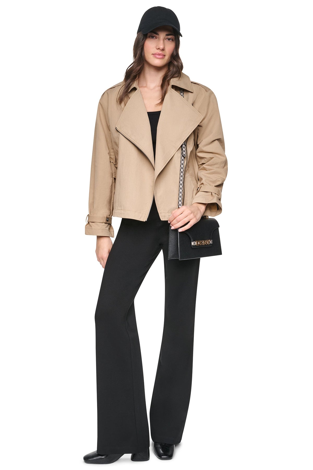 MORNINGSIDE BIKER JACKET Travertine | DKNY