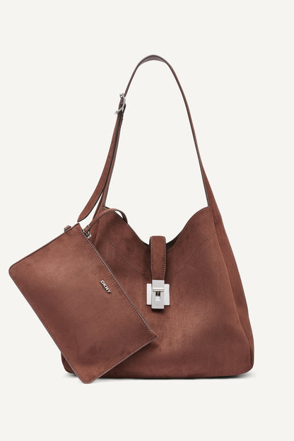 DARIA LARGE HOBO BAG Saddle | DKNY