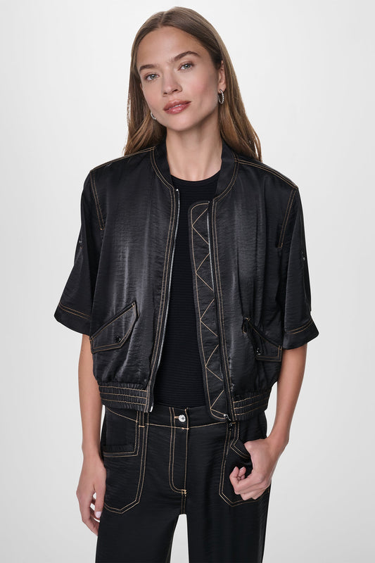 CONTRAST STITCH JACKET Dune | DKNY