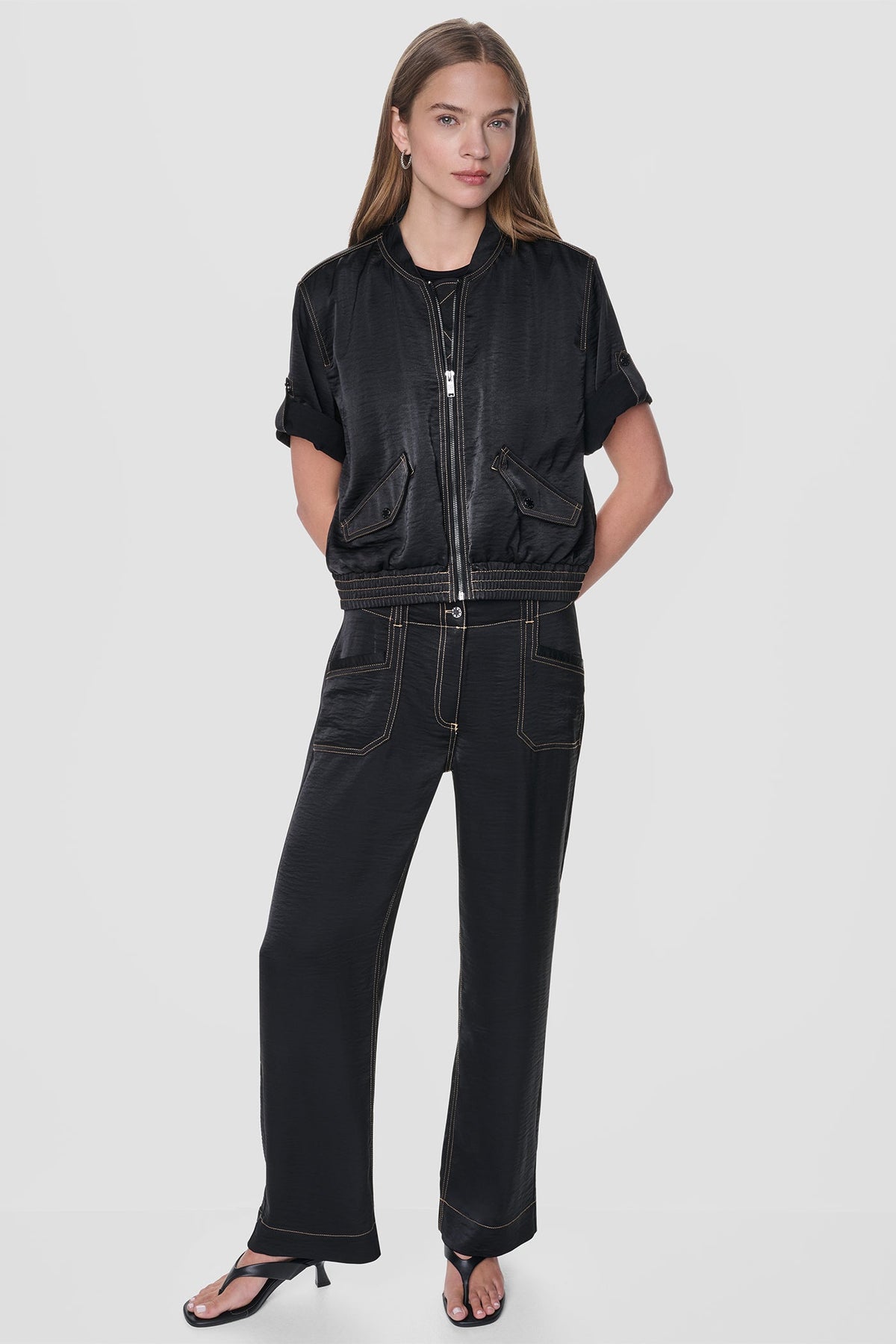 CONTRAST STITCH JACKET Dune | DKNY