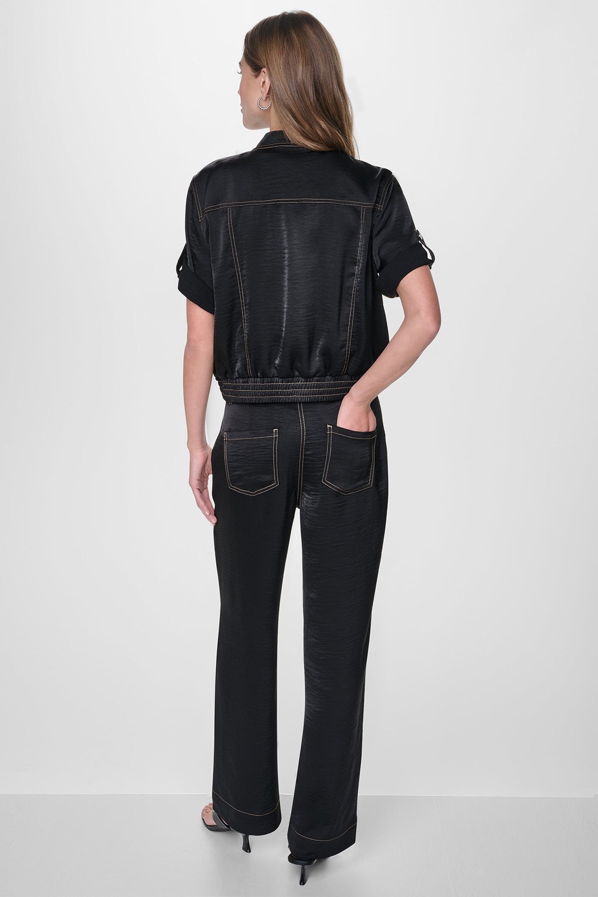 CONTRAST STITCH JACKET Dune | DKNY