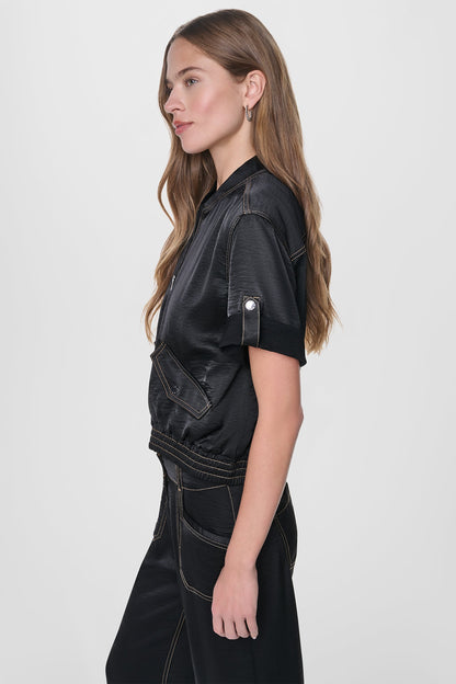 CONTRAST STITCH JACKET Dune | DKNY