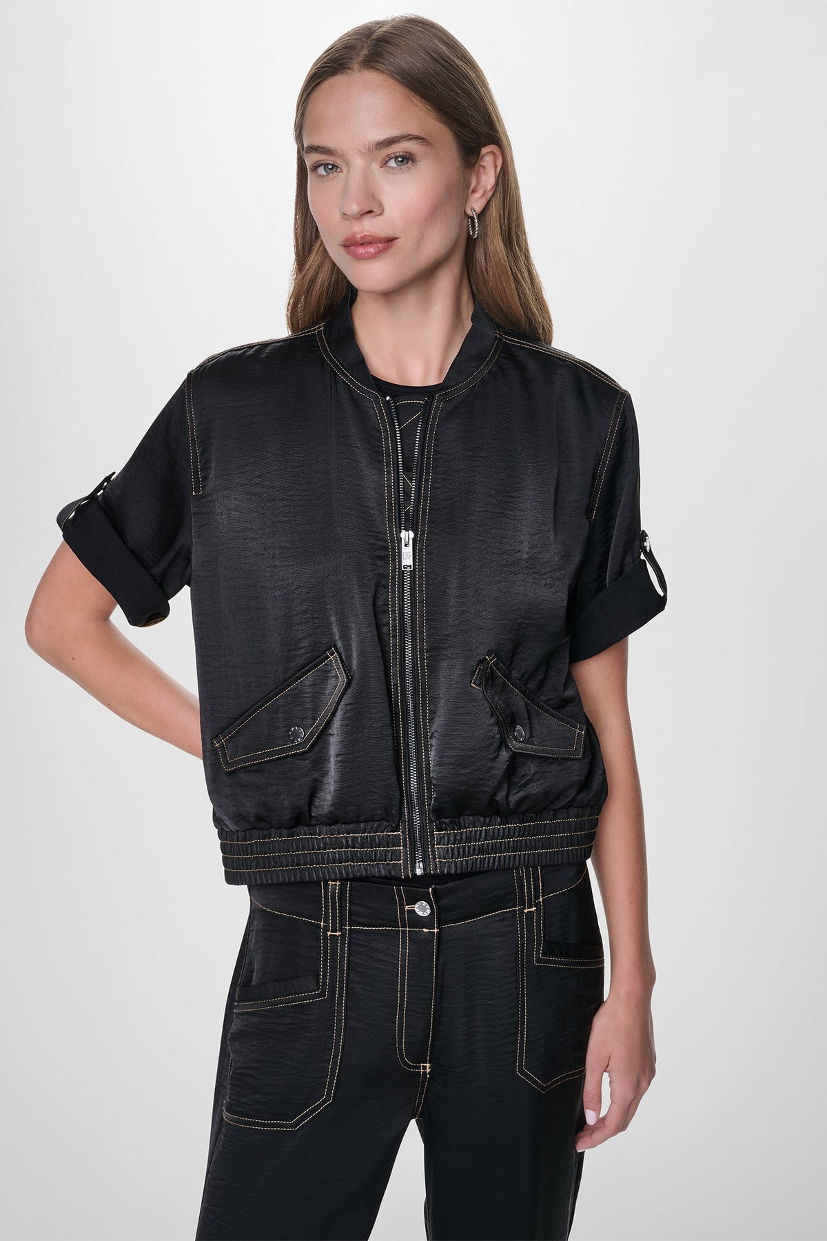 CONTRAST STITCH JACKET Dune | DKNY