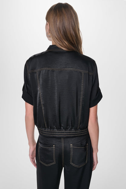 CONTRAST STITCH JACKET Dune | DKNY