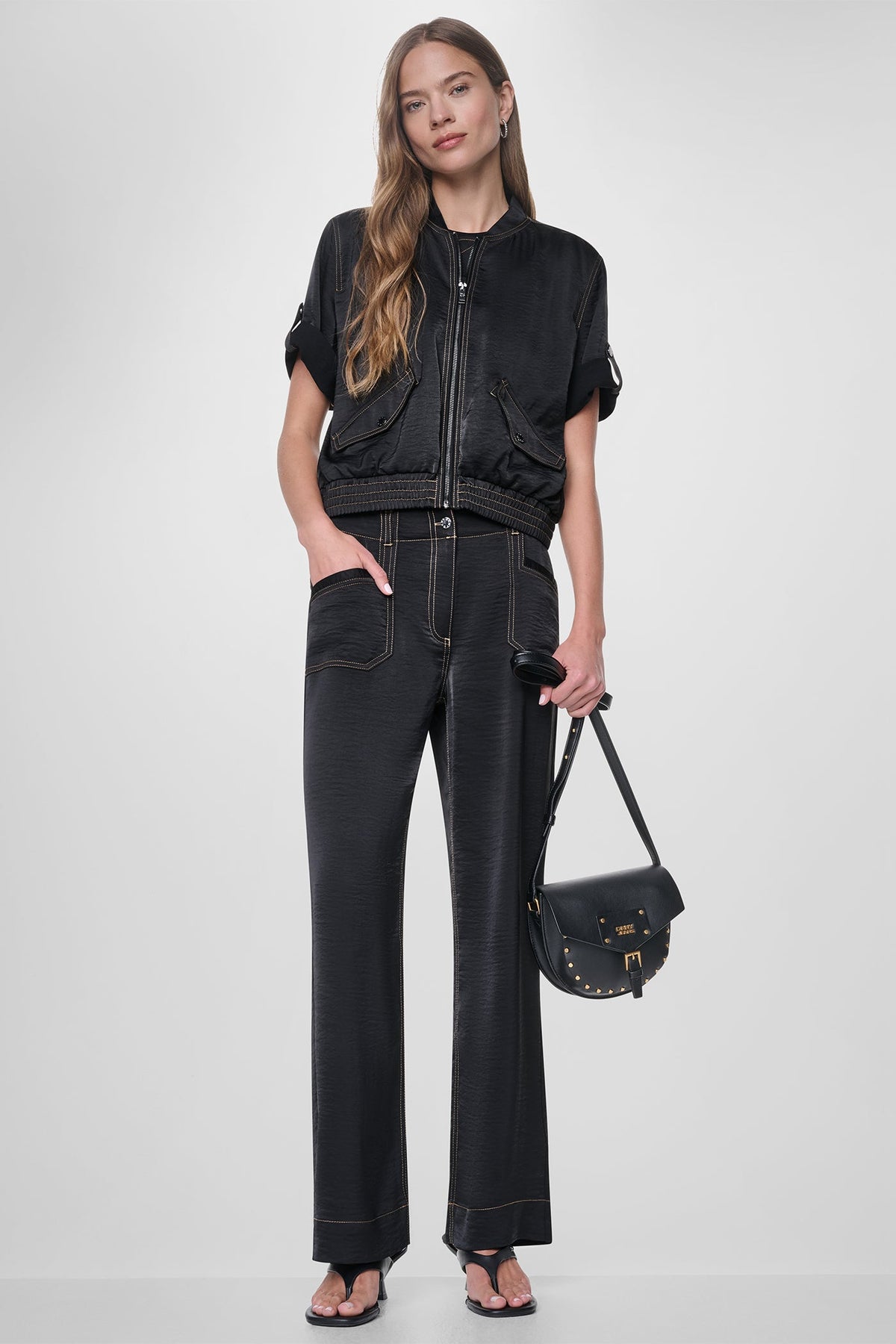 CONTRAST STITCH JACKET Dune | DKNY