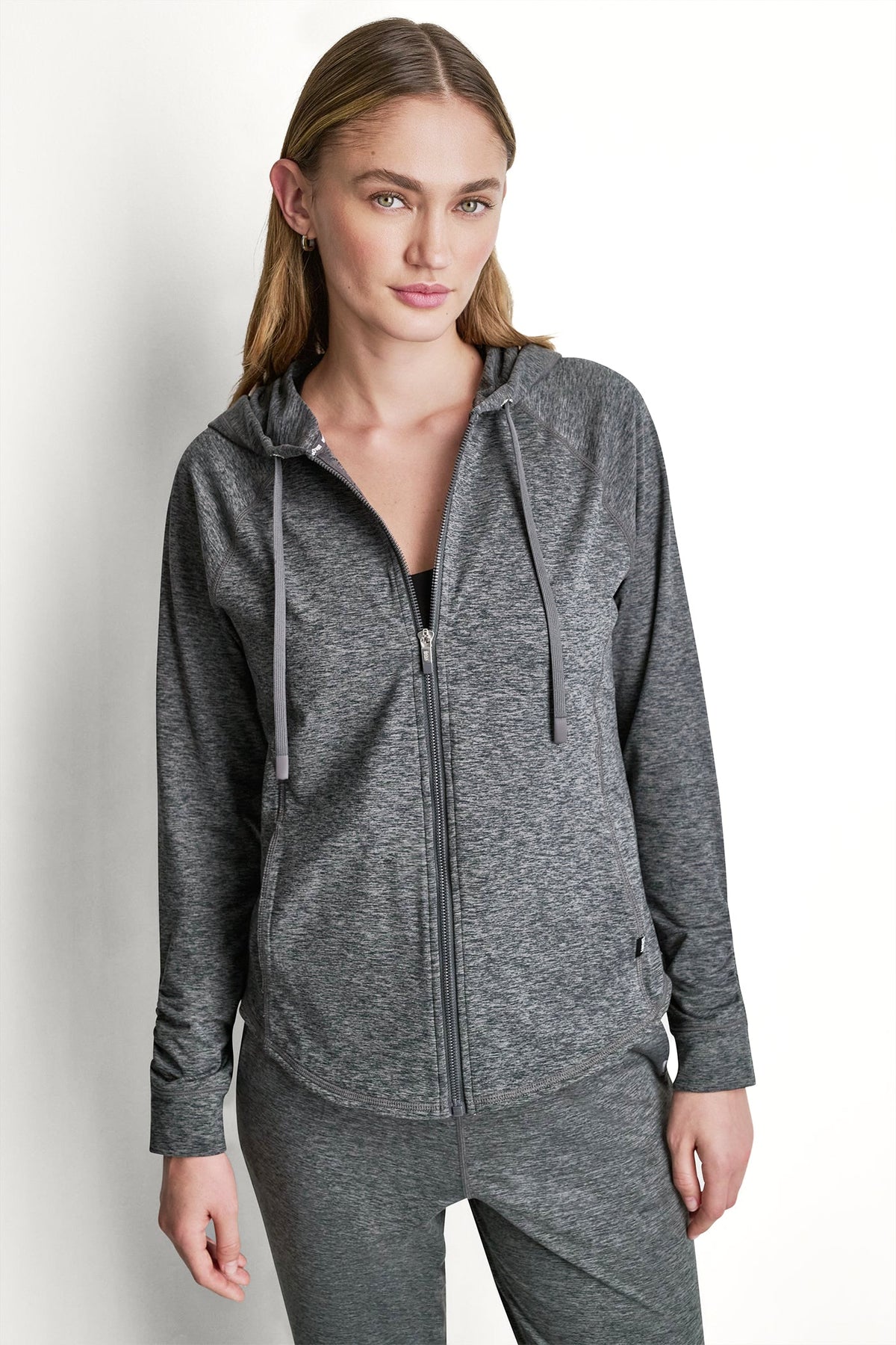 SPACEDYE FULL ZIP HOODIE Claret Spacedye | DKNY