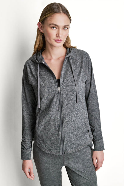 SPACEDYE FULL ZIP HOODIE Claret Spacedye | DKNY