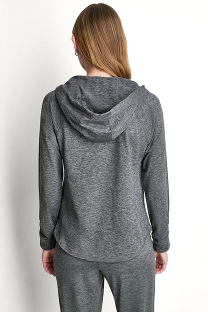 SPACEDYE FULL ZIP HOODIE Claret Spacedye | DKNY