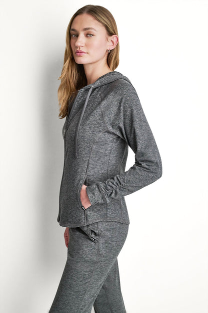 SPACEDYE FULL ZIP HOODIE Claret Spacedye | DKNY