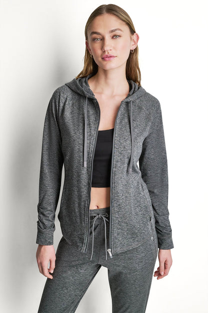 SPACEDYE FULL ZIP HOODIE Claret Spacedye | DKNY