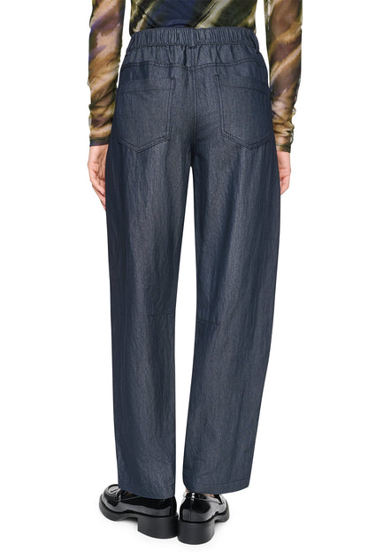 MID-RISE WASHED INDIGO WIDE LEG PANT Dark Indigo | DKNY
