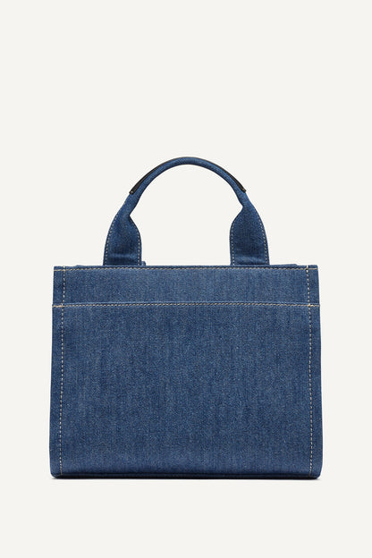 HADLEE SMALL DENIM LOGO TOTE DENIM | DKNY