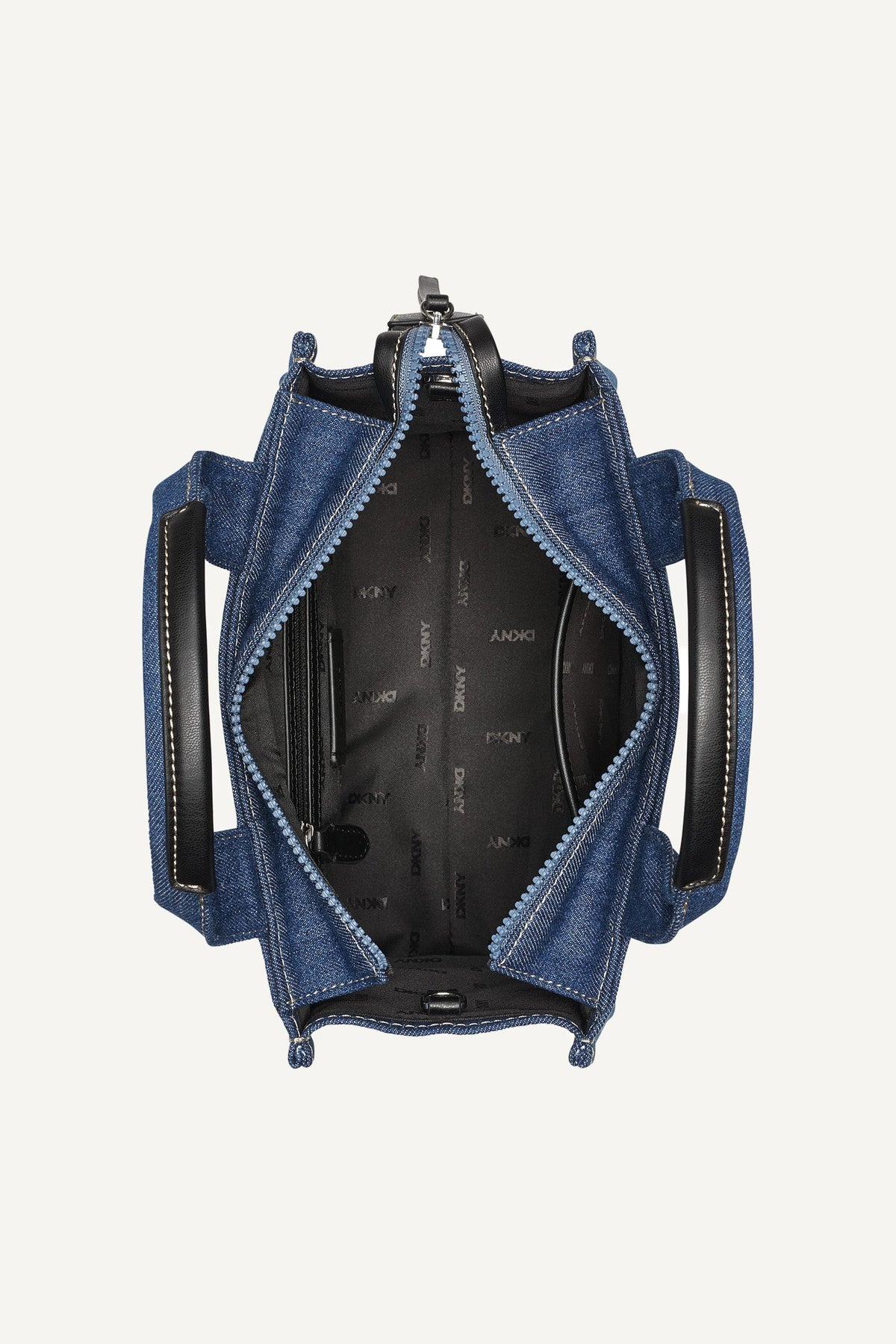HADLEE SMALL DENIM LOGO TOTE DENIM | DKNY