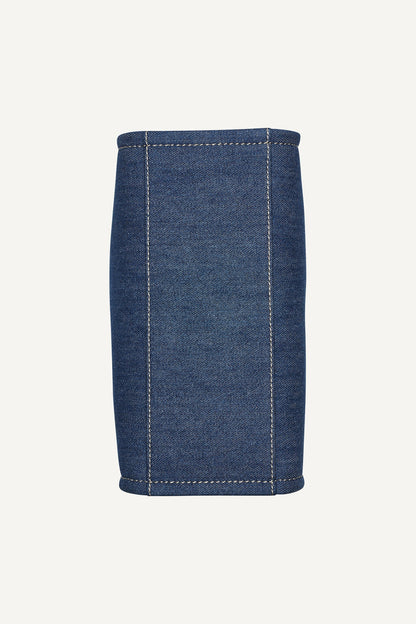 HADLEE SMALL DENIM LOGO TOTE DENIM | DKNY