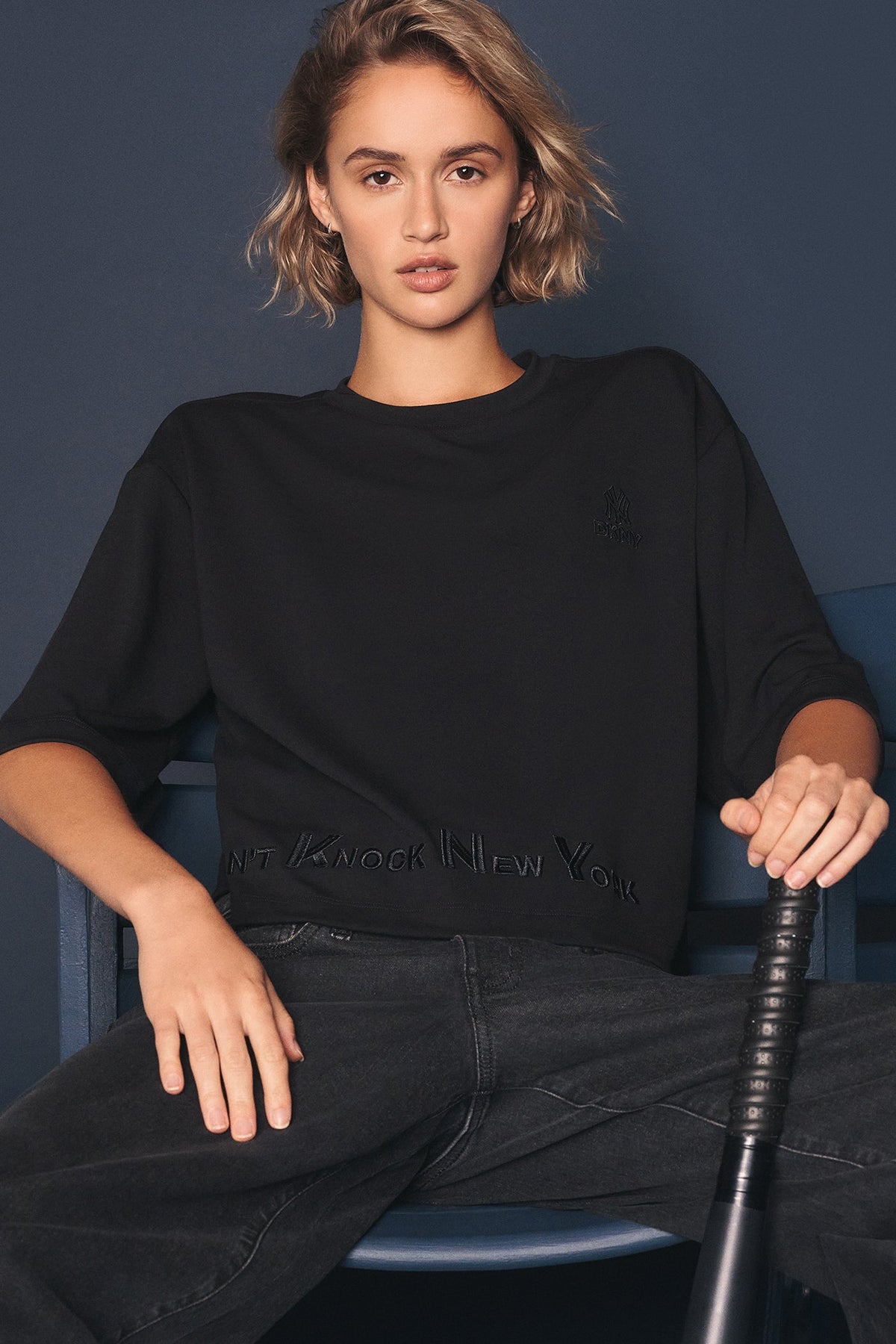 DKNY X YANKEES CROPPED TEE Black | DKNY