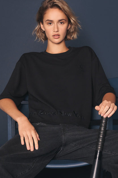 DKNY X YANKEES CROPPED TEE Black | DKNY