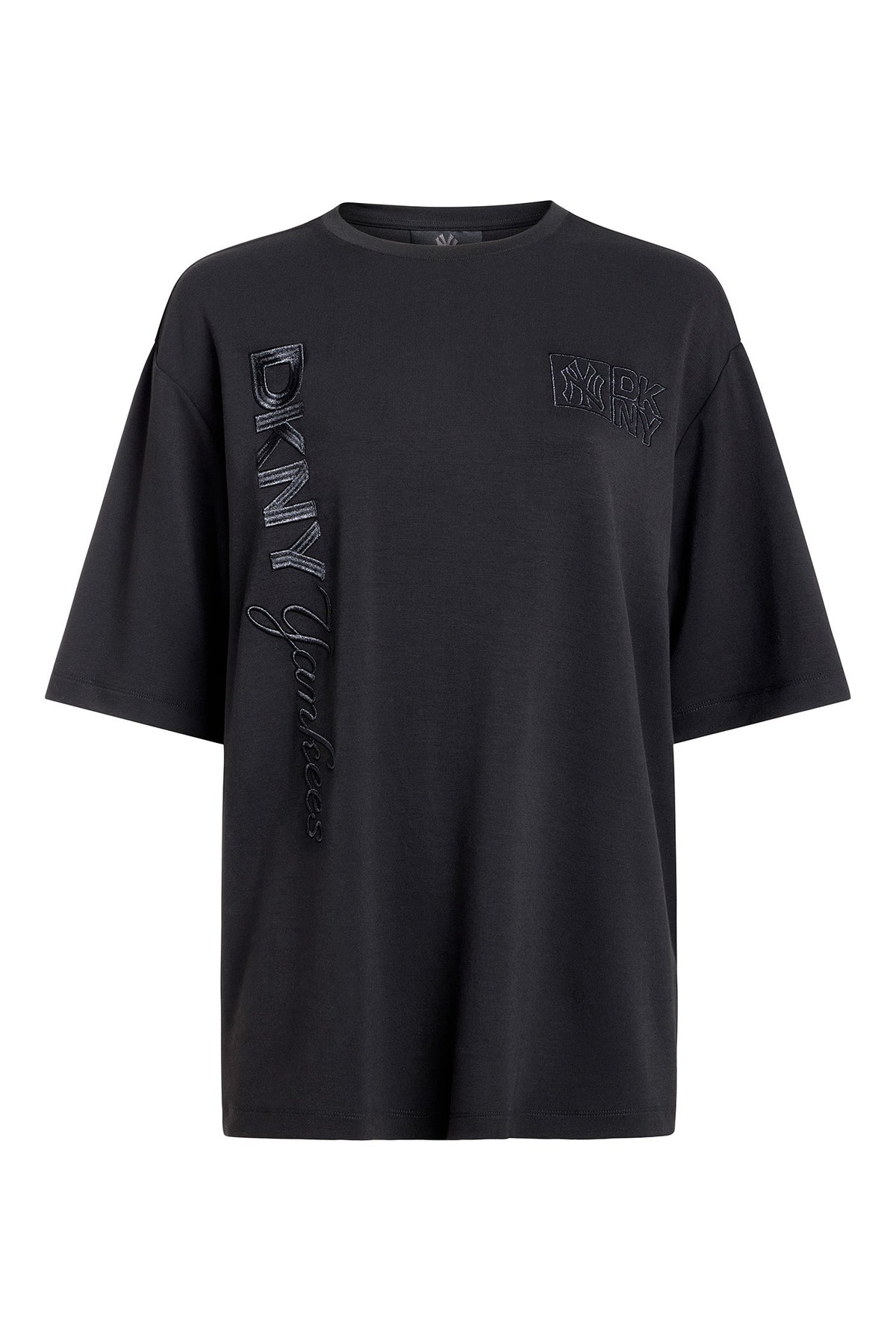 DKNY X YANKEES SHORT-SLEEVE EMBOSSED TEE Black | DKNY