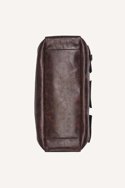 BRYAR LARGE FLAP SATCHEL Black/Silver | DKNY