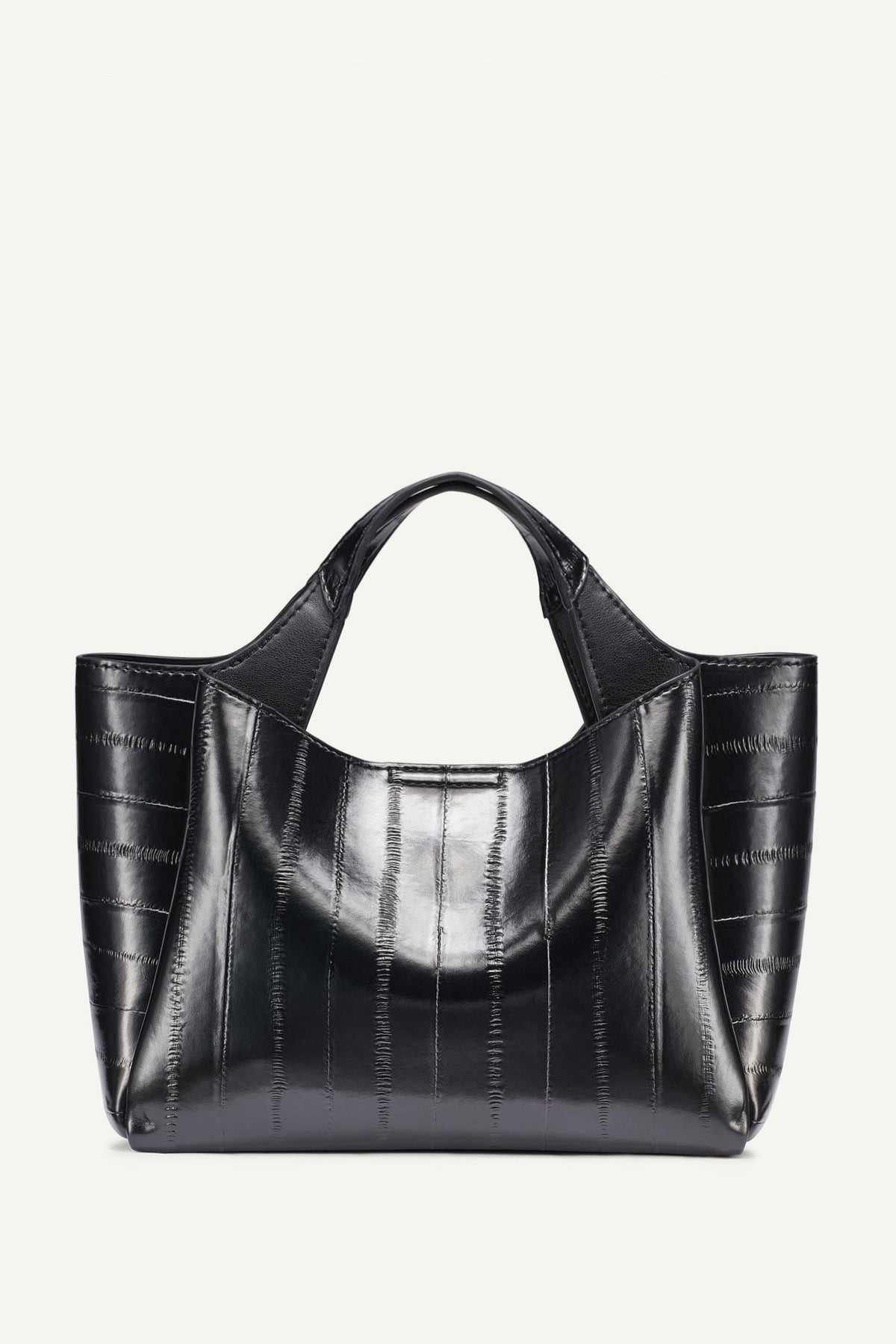 WILLA MINI RIBBED SATCHEL Black/Silver | DKNY
