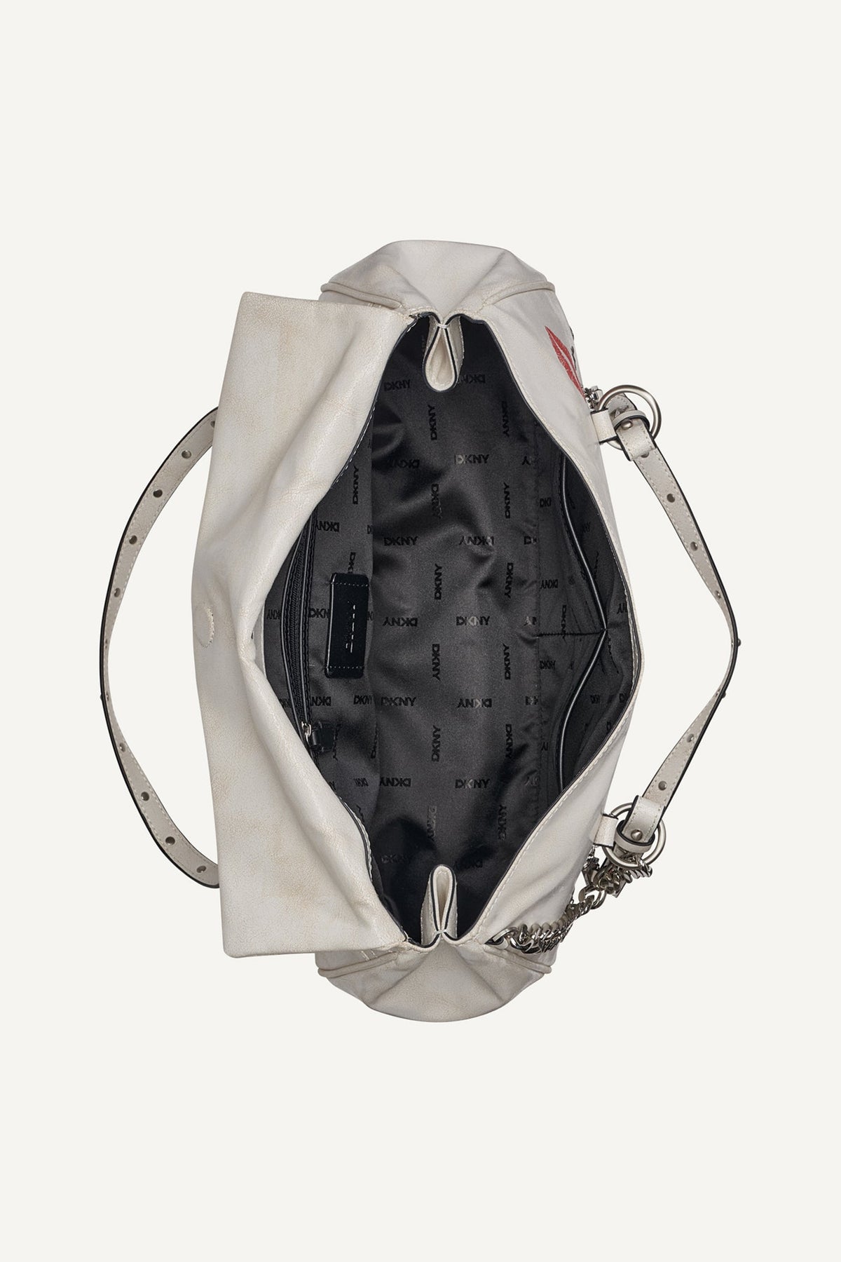 SKYE MEDIUM GRAFFITI SATCHEL Marshmallow | DKNY